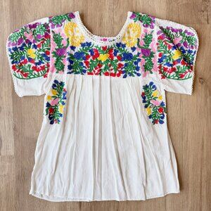BUDDY LOVE Embroidered Short Sleeve Mexican Style Top XS